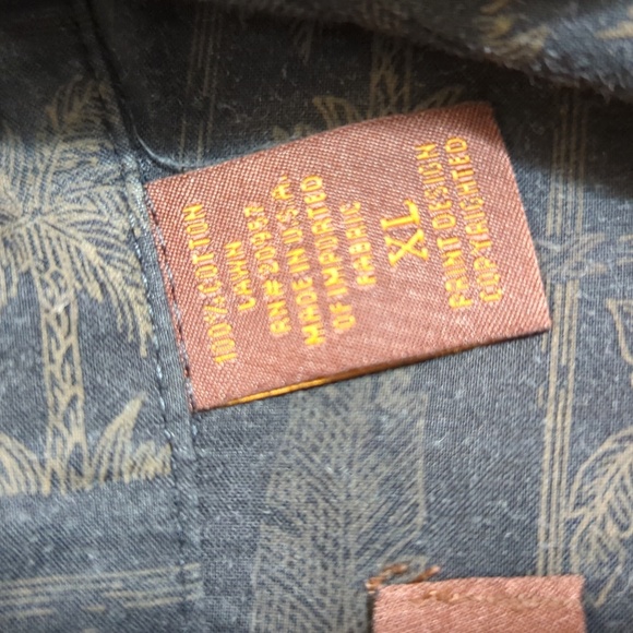 Tori Richard Mens Hawaiian Shirt Sz L 70% Silk Blend Palm Trees Peach Button Up - Picture 5 of 8